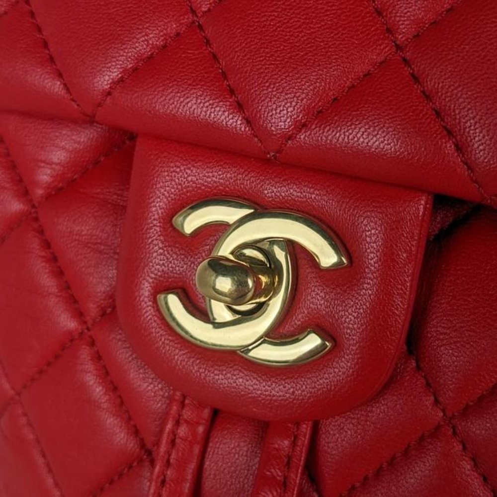 Chanel Mini Urban Spirit Red Lambskin Leather Backpack - Picture 6 of 10